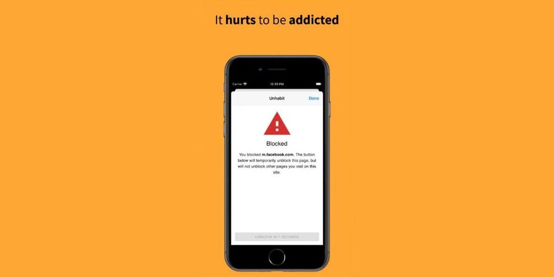 Unhabit blocking a distracting site on iPhone